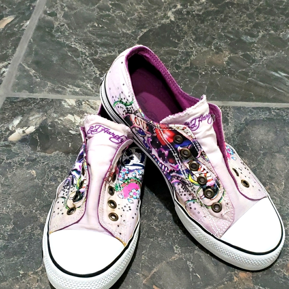 Ed Hardy Tattoo Converse sneakers